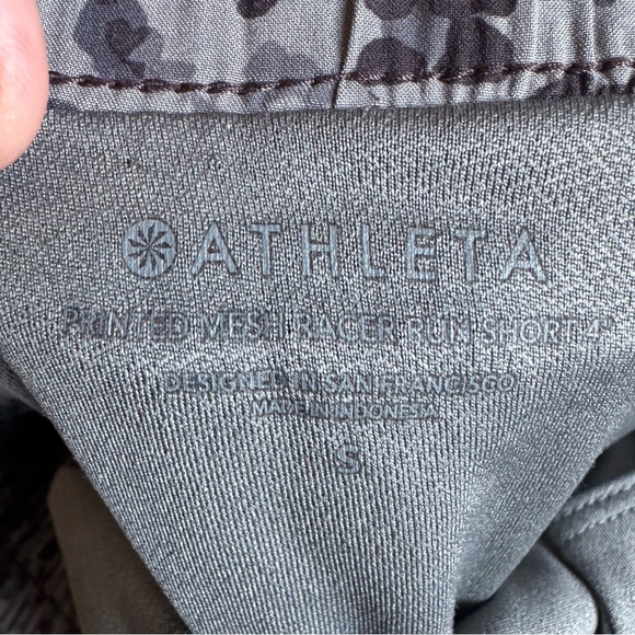 Athleta Printed Mesh Racer Run Short 4” - Picture 3 of 5